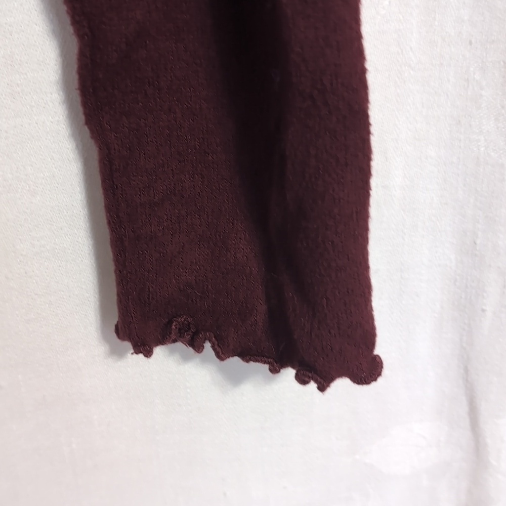 Arizona Jean Co. Maroon Lace Up Front Long Sleeve Crop Shirt Size Large - Picture 5 of 6
